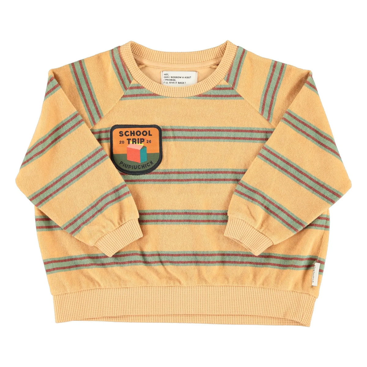 Piupiuchick - Striped Organic Cotton Sweatshirt | Yellow