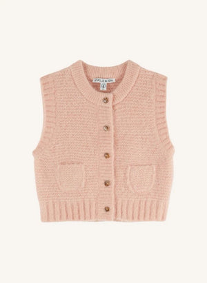 Emile et Ida - Sleeveless Alpaca Vest | Pink