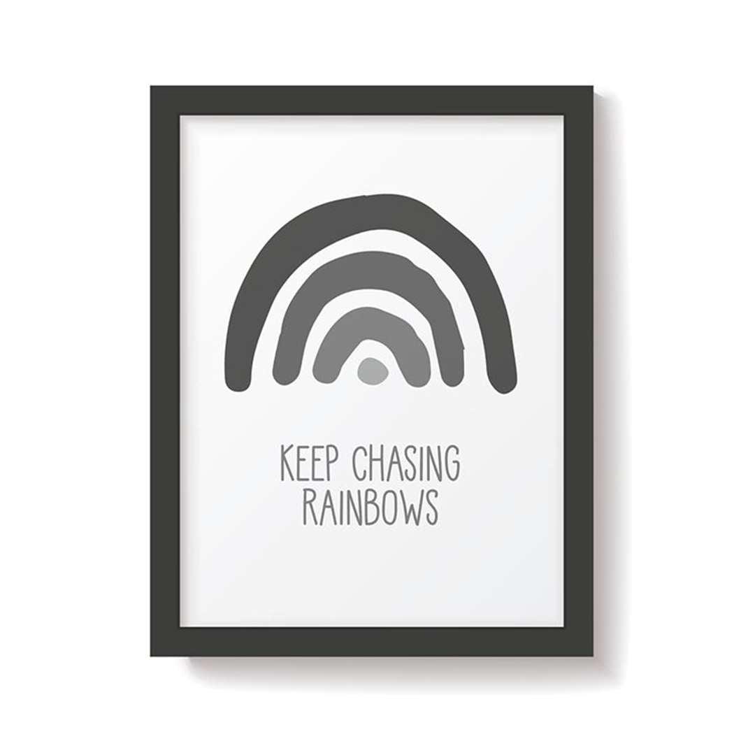 Snuz Keep Chasing Rainbows Nursery Print - Monochrome-Prints- | Natural Baby Shower