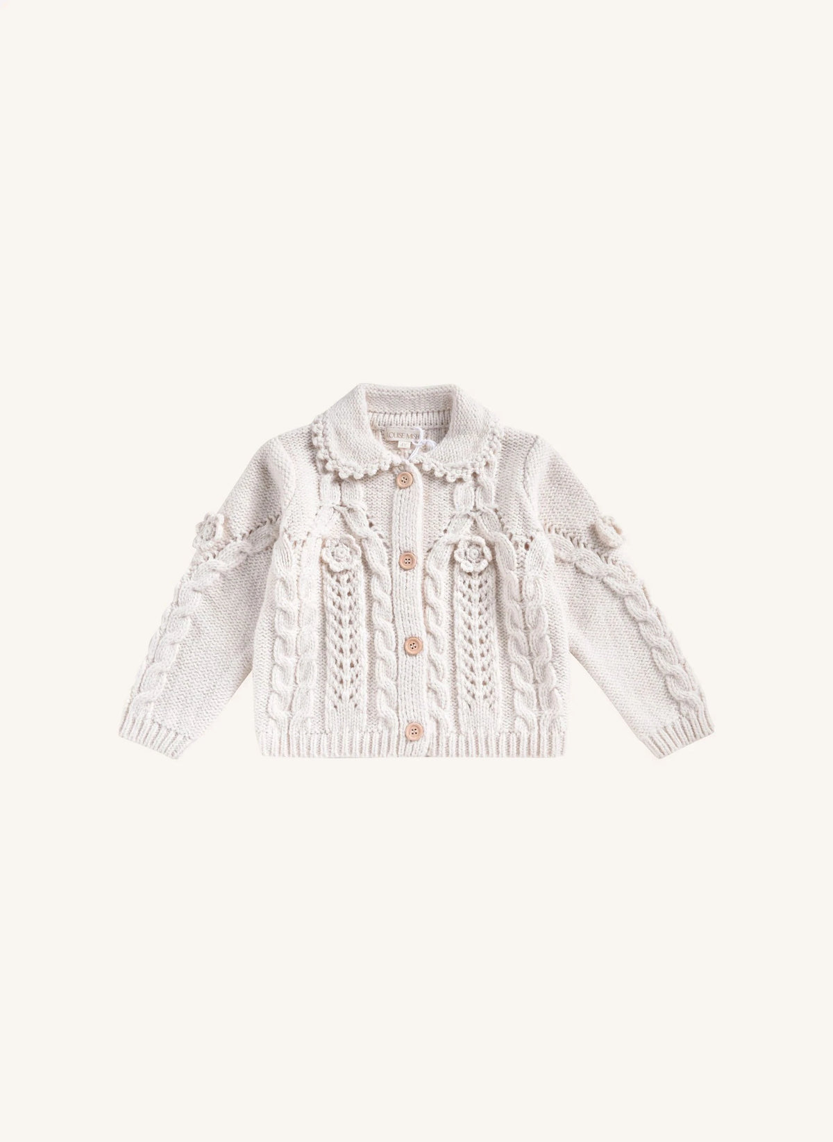 Louise Misha - Floral Knit Cardigan | Ecru