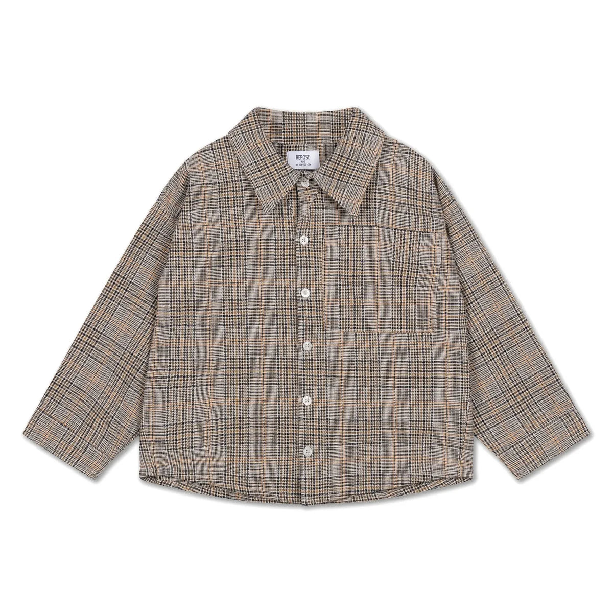 Repose AMS - Checkered Shirt | Taupe Brown