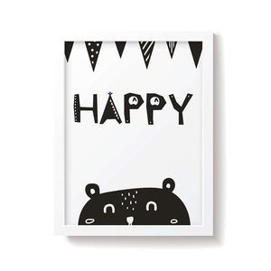 Snuz Happy Nursery Print - Monochrome-Prints- | Natural Baby Shower