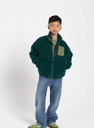 Finger in the nose - Paulo Bi-Material Sherpa Jacket | Green