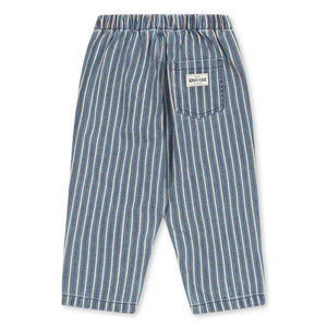 Konges Sløjd - Organic Cotton Striped Denim Pants | Blue