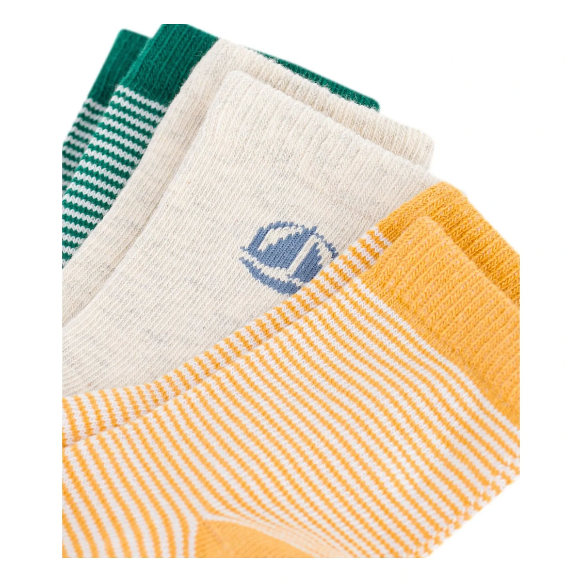 Petit Bateau - 3 Pair Striped Socks Set | Yellow