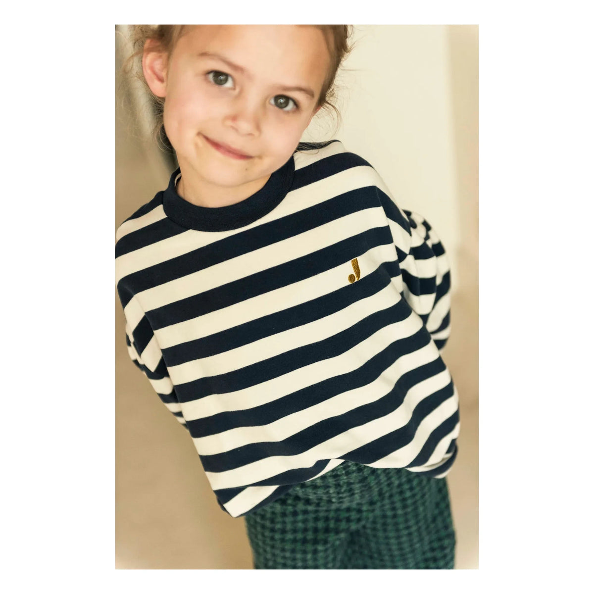 Jenest - Millie Striped Organic Cotton T-Shirt | Navy