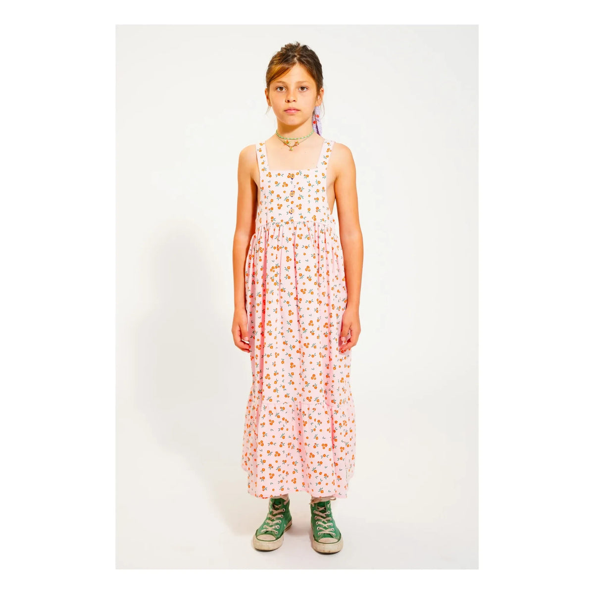 Piupiuchick - Organic Cotton Flower Dress | Peach