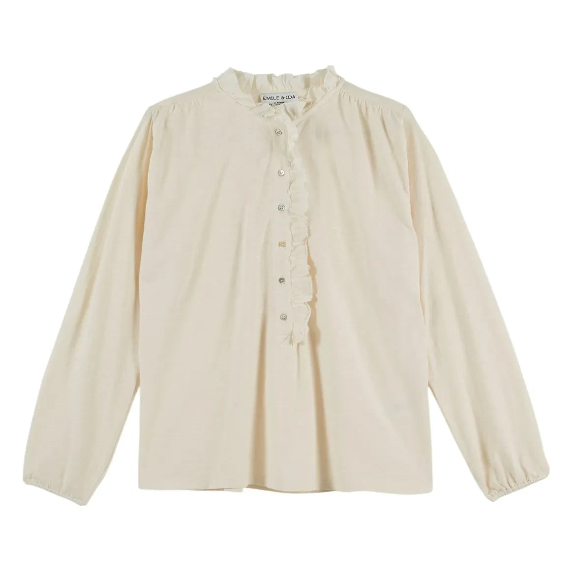 Emile et Ida - Esha Two Material T-Shirt | Ecru