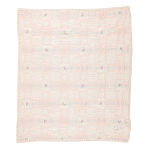 Bebe Organic - Cleo Floral Pattern Organic Cotton Blanket | Powder Pink