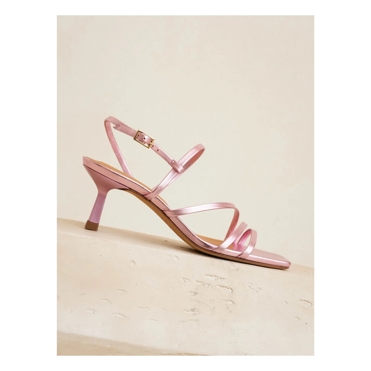 Bobbies - Alix Laminated Leather Sandals | Pink