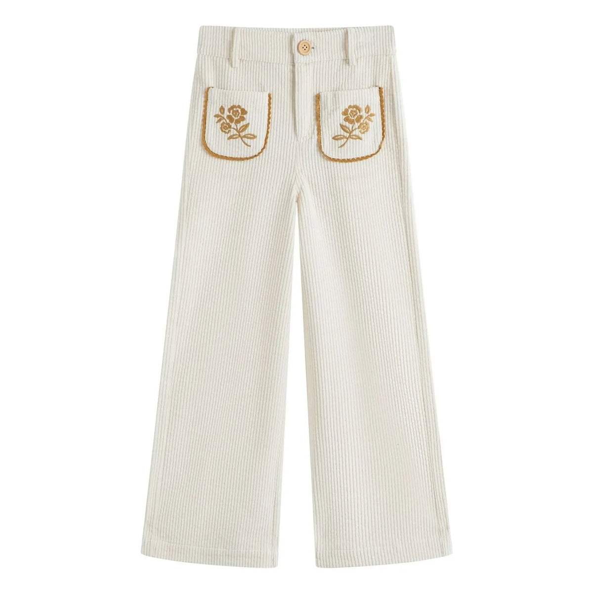 C'era Una Volta - Serena Embroidered Pocket Trousers | Cream