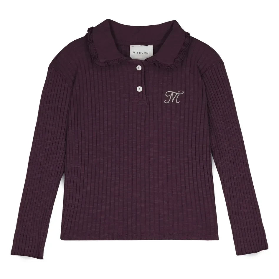 Mipounet - Enrica Organic Cotton Polo T-Shirt | Aubergine