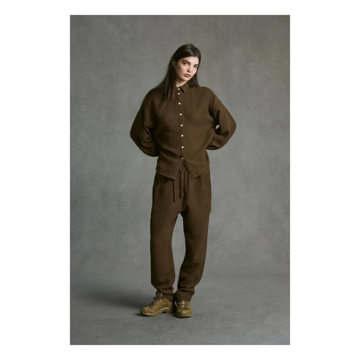 Hod - Kelly Gassed Cotton Shirt | Brown
