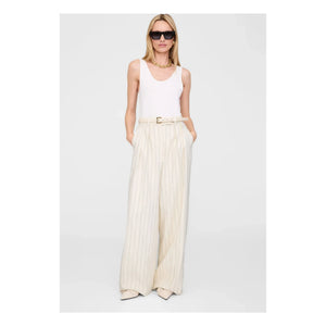 Anine Bing - Lou Striped Pants | Cream
