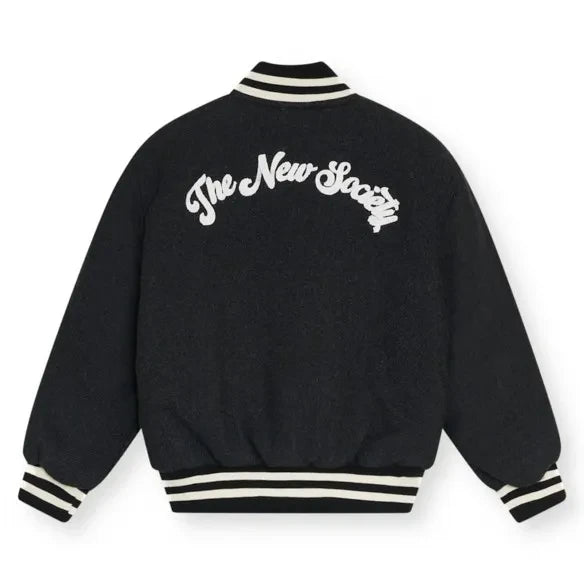 the new society - Leo Wool Bomber Jacket | Charcoal Grey