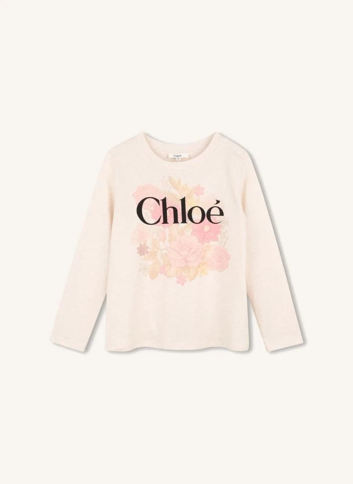 Chloé - T-shirt Chiné Chloé Flowers Organic Cotton | Ecru