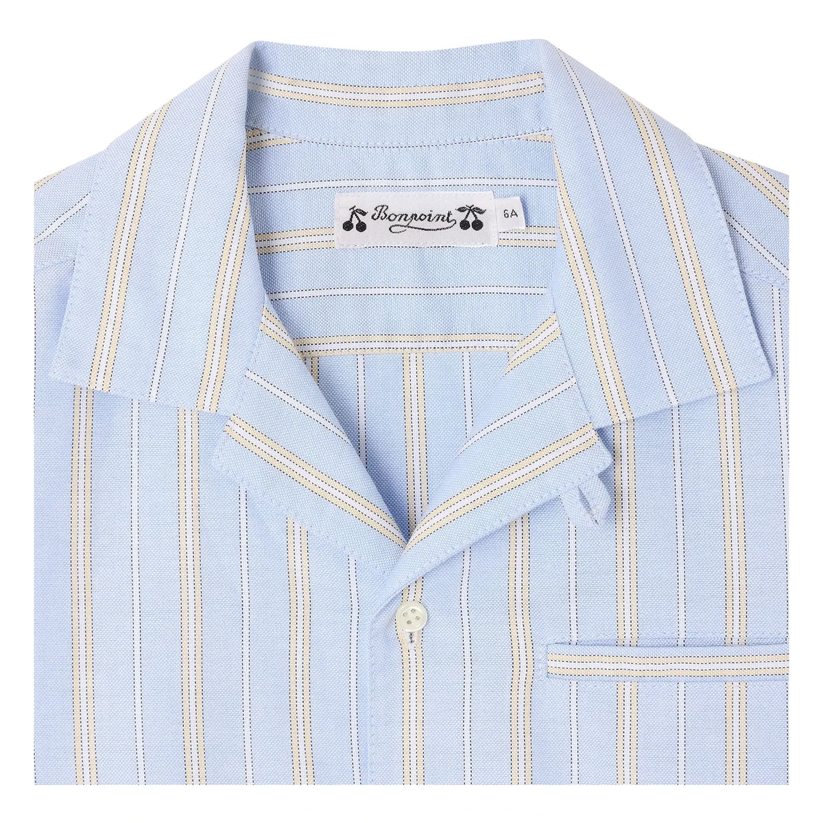 Bonpoint - Mael Striped Organic Cotton Shirt | Light Blue