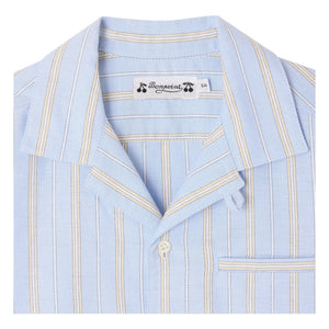 Bonpoint - Mael Striped Organic Cotton Shirt | Light Blue
