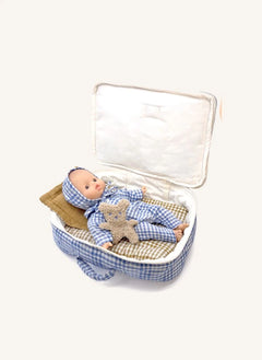 Minikane - Vintage Suitcase: "The Cowboy and the Star," Editions Aimable x Minikane | Blue Vichy Cotton