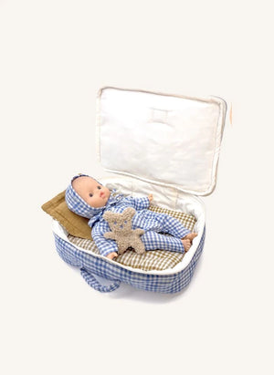Minikane - Vintage Suitcase: "The Cowboy and the Star," Editions Aimable x Minikane | Blue Vichy Cotton