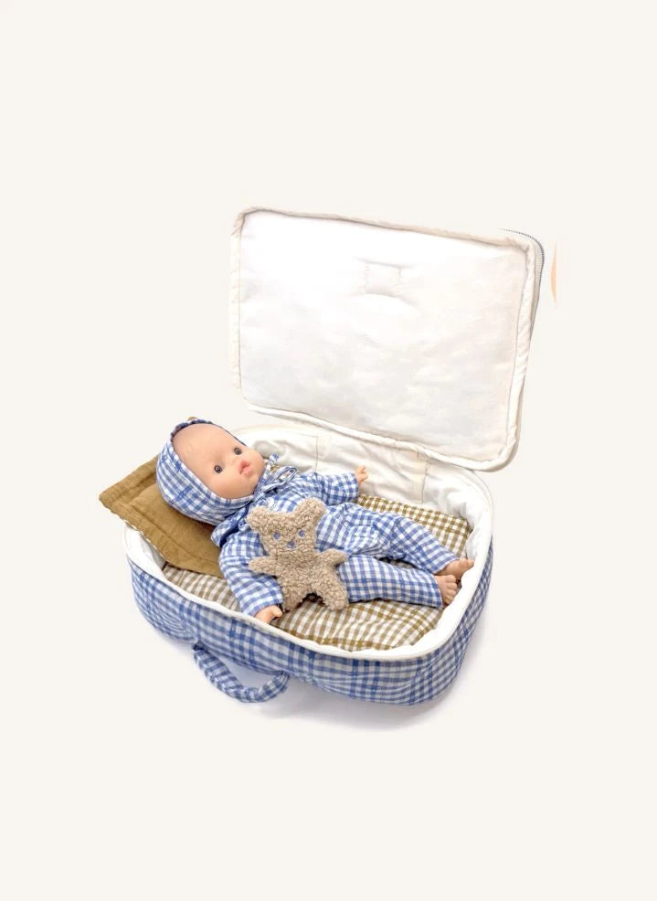Minikane - Vintage Suitcase: "The Cowboy and the Star," Editions Aimable x Minikane | Blue Vichy Cotton
