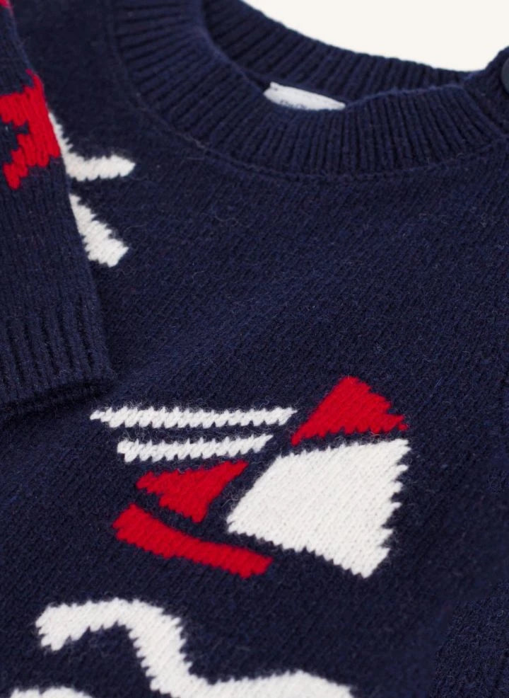 Petit Bateau - Wave Wool Sweater | Navy