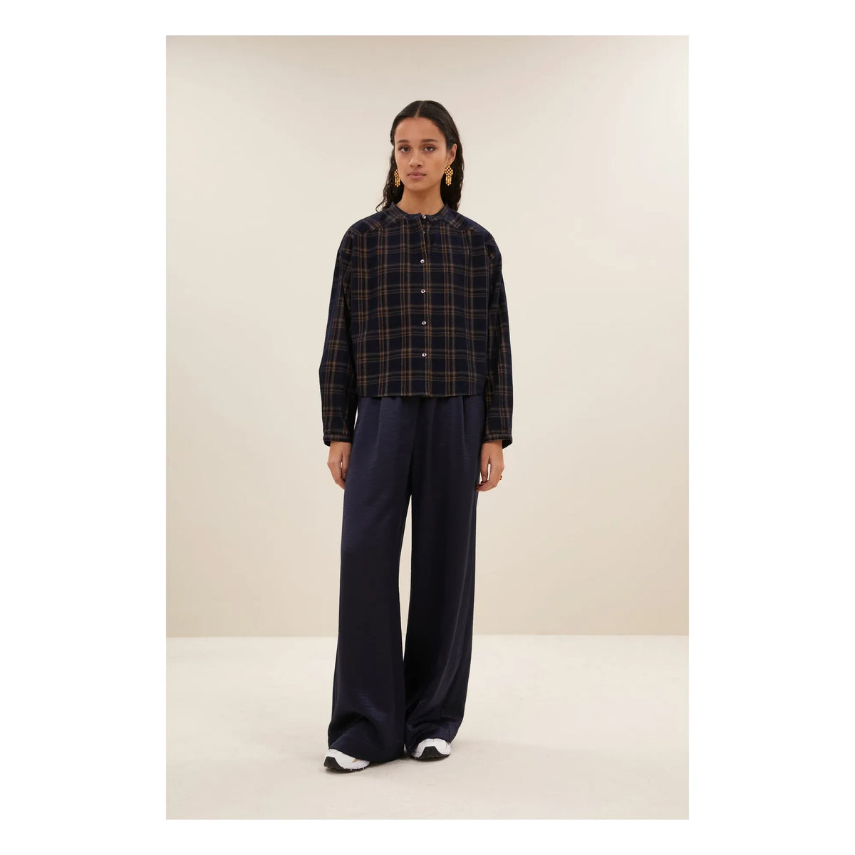 By Bar - Dean Checked Blouse | Brown