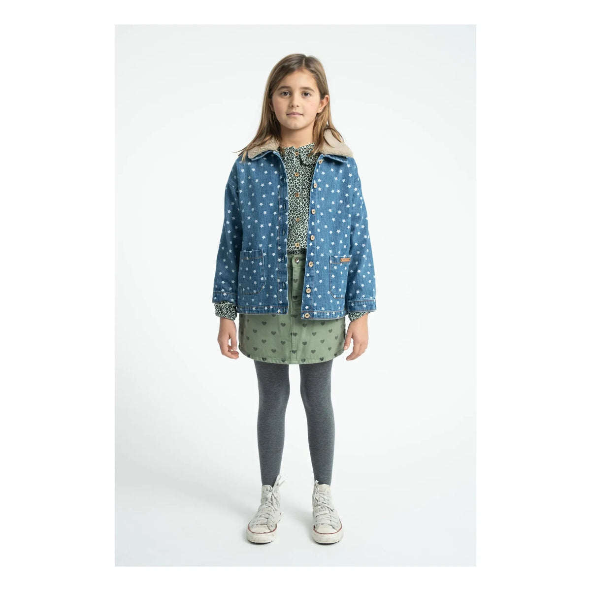 Piupiuchick - Organic Cotton Heart Skirt | Green