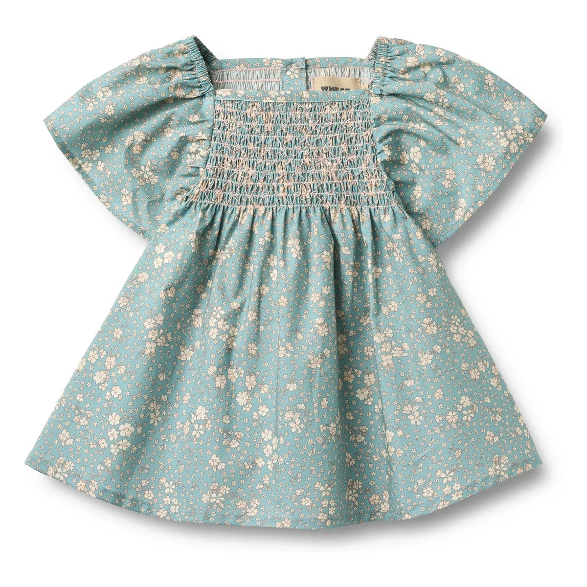 Wheat - Elva Fleurie Organic Cotton Baby Dress | Light Blue