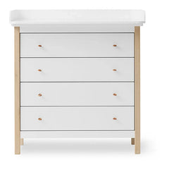 Oliver Furniture - Wooden Oak Changing Table and Chest of Drawers | White