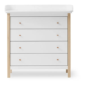 Oliver Furniture - Wooden Oak Changing Table and Chest of Drawers | White