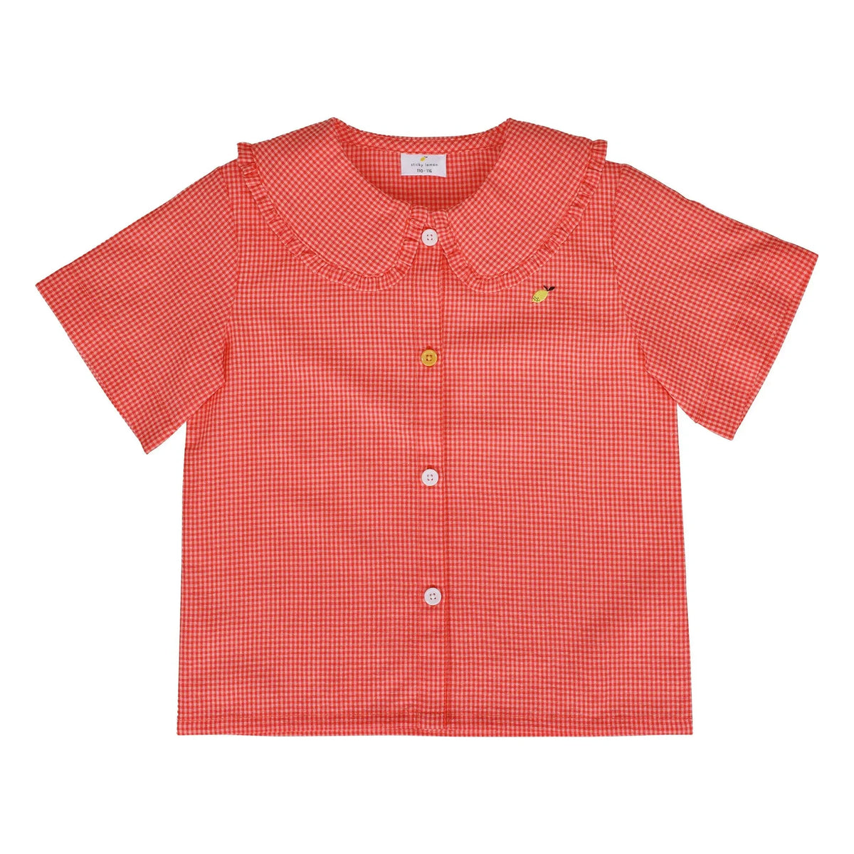 Sticky Lemon - Citron Petits Carreaux Blouse | Coral