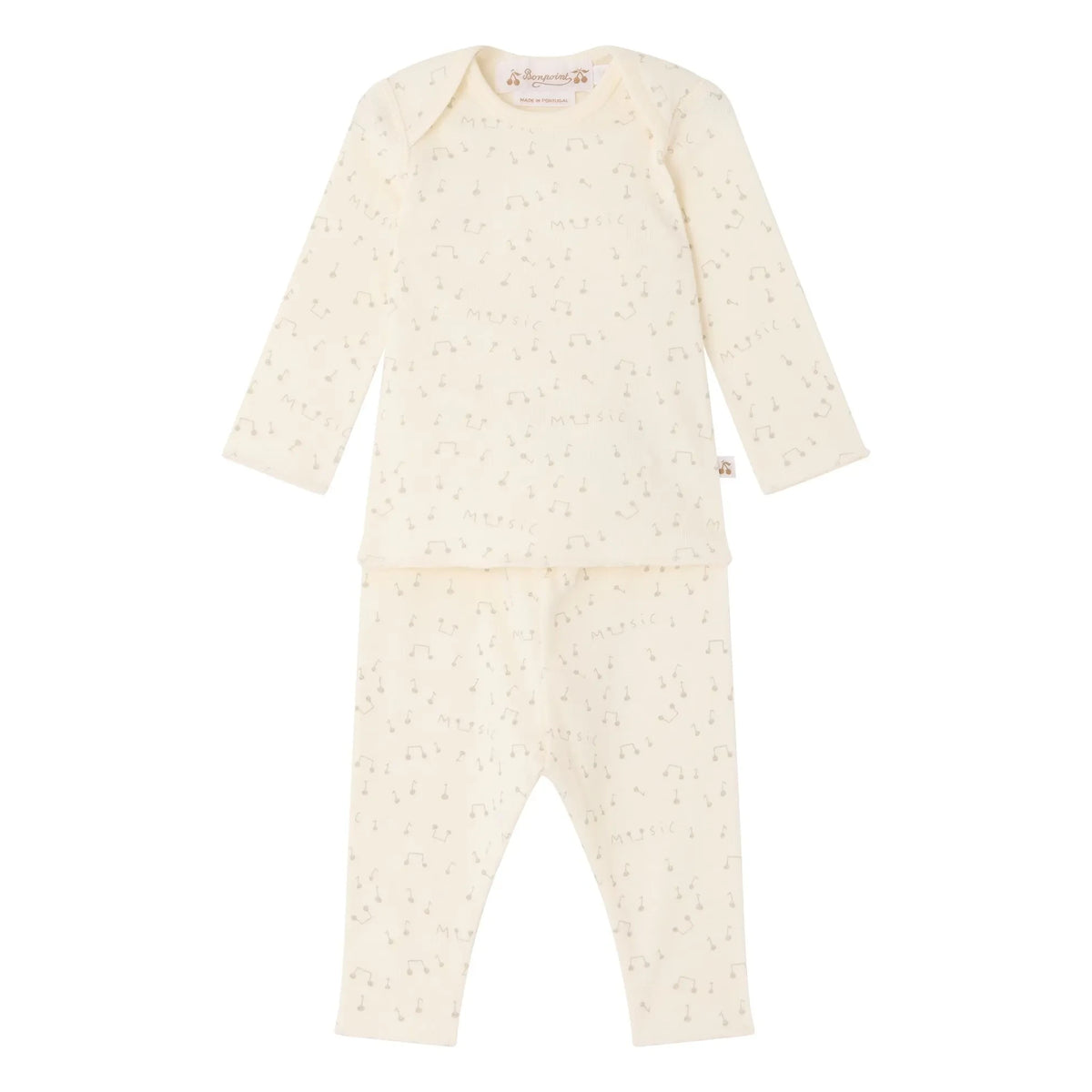 Bonpoint - Timi Music organic cotton set | Cream