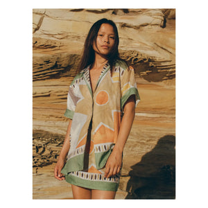 Soleil Soleil - Margot Aster Linen Shirt | Aqua