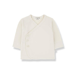 1+ In The Family Elodie Long Sleeve Newborn Shirt - Ecru-Tops-Ecru-3m | Natural Baby Shower