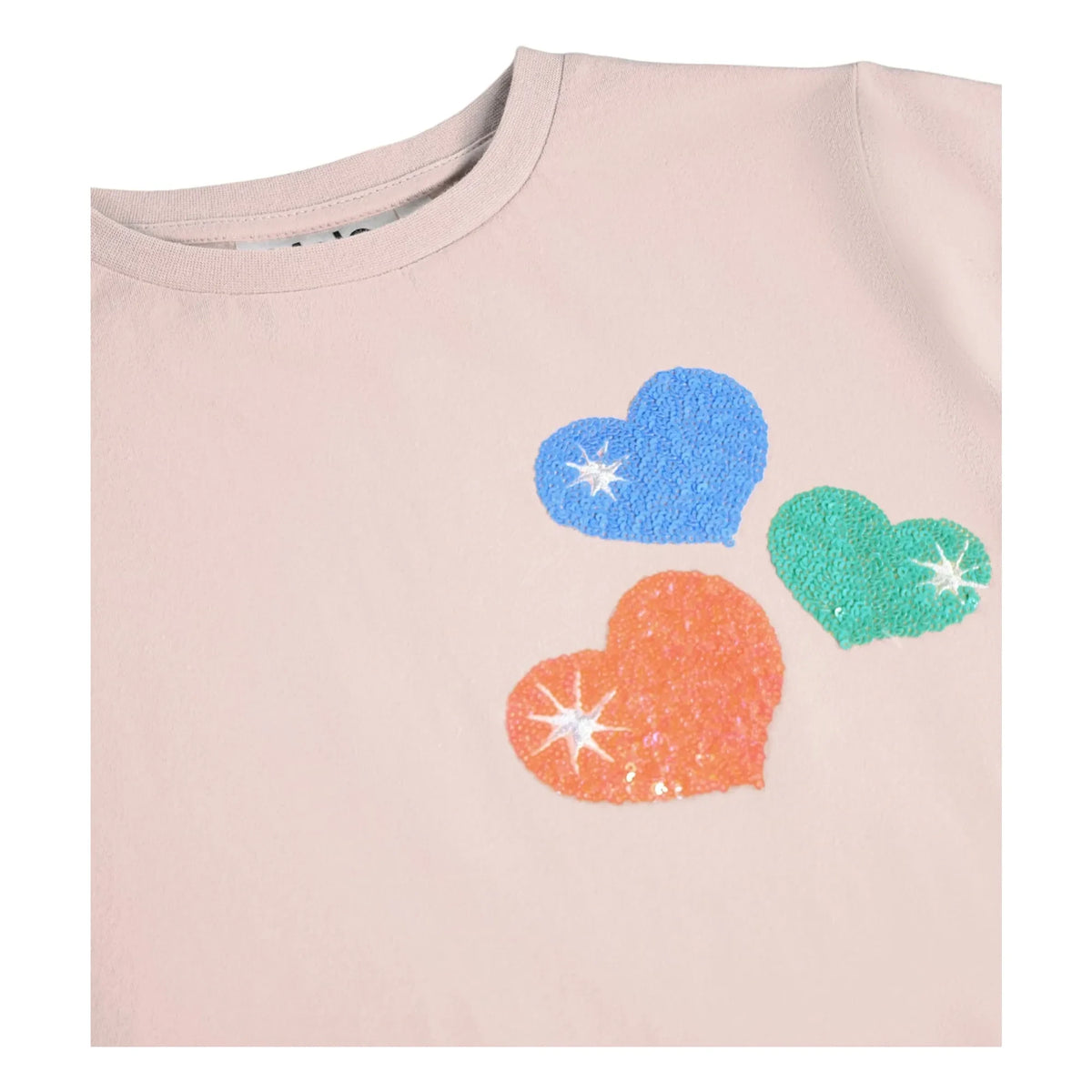 Molo - Ranva Heart T-shirt Organic Cotton | Pale Pink