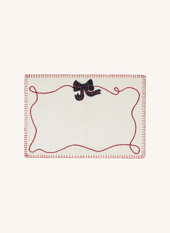 Anna + Nina - Holiday Wrapped Place Mat Set | Ecru