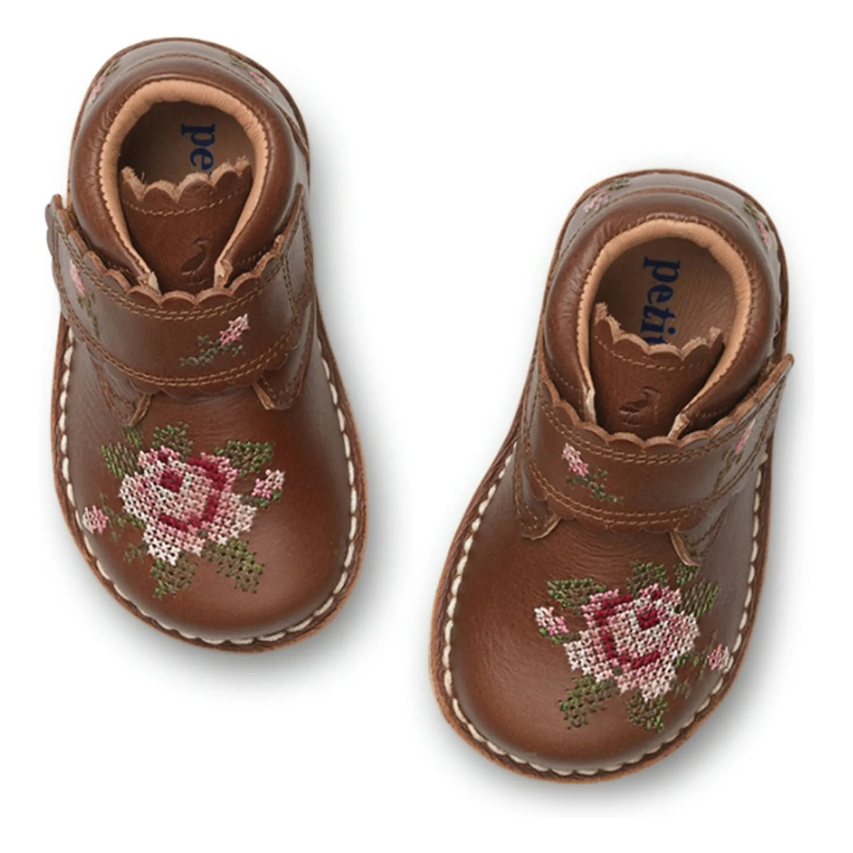 Petit Nord - Embroidered Scratched Boots Throat Flowers - Uniqua Collection | Hazel