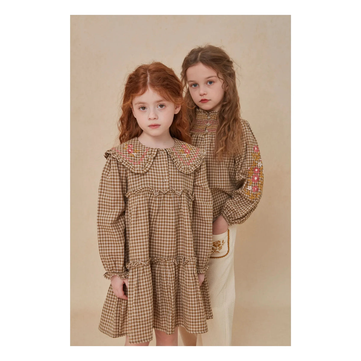 C'era Una Volta - Evelina Square Embroidered Blouse | Olive Brown