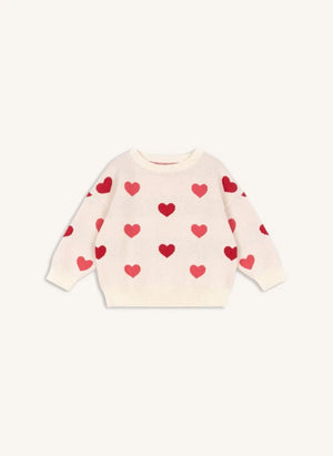 Konges Sløjd - Lapis Sweater Hearts Organic Cotton | Light Pink