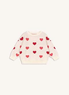 Konges Sløjd - Lapis Sweater Hearts Organic Cotton | Light Pink