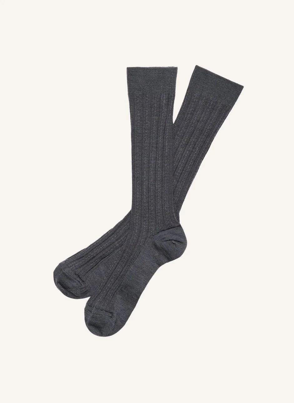 FUB - 2-Pair Knee-High Pointelle Sock Set