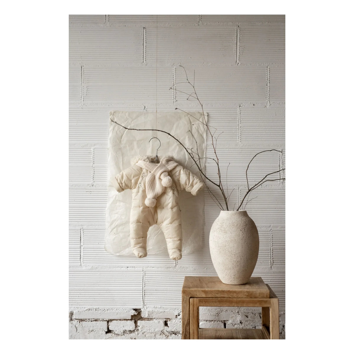 1+ in the family - Bruna Mini Merino Wool Scarf | Cream