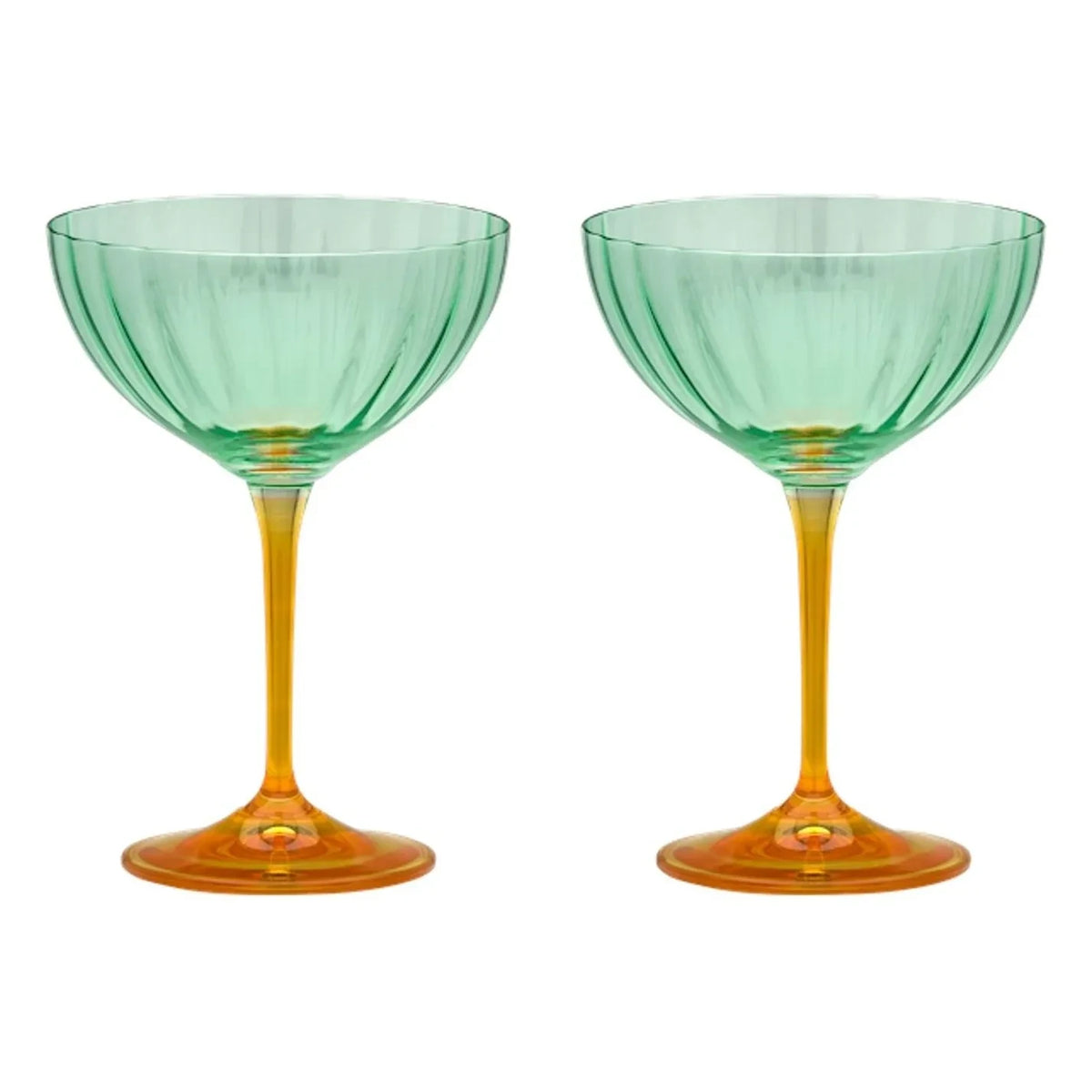 Anna + Nina - Jazzy champagne glasses - Set of 2 | Green