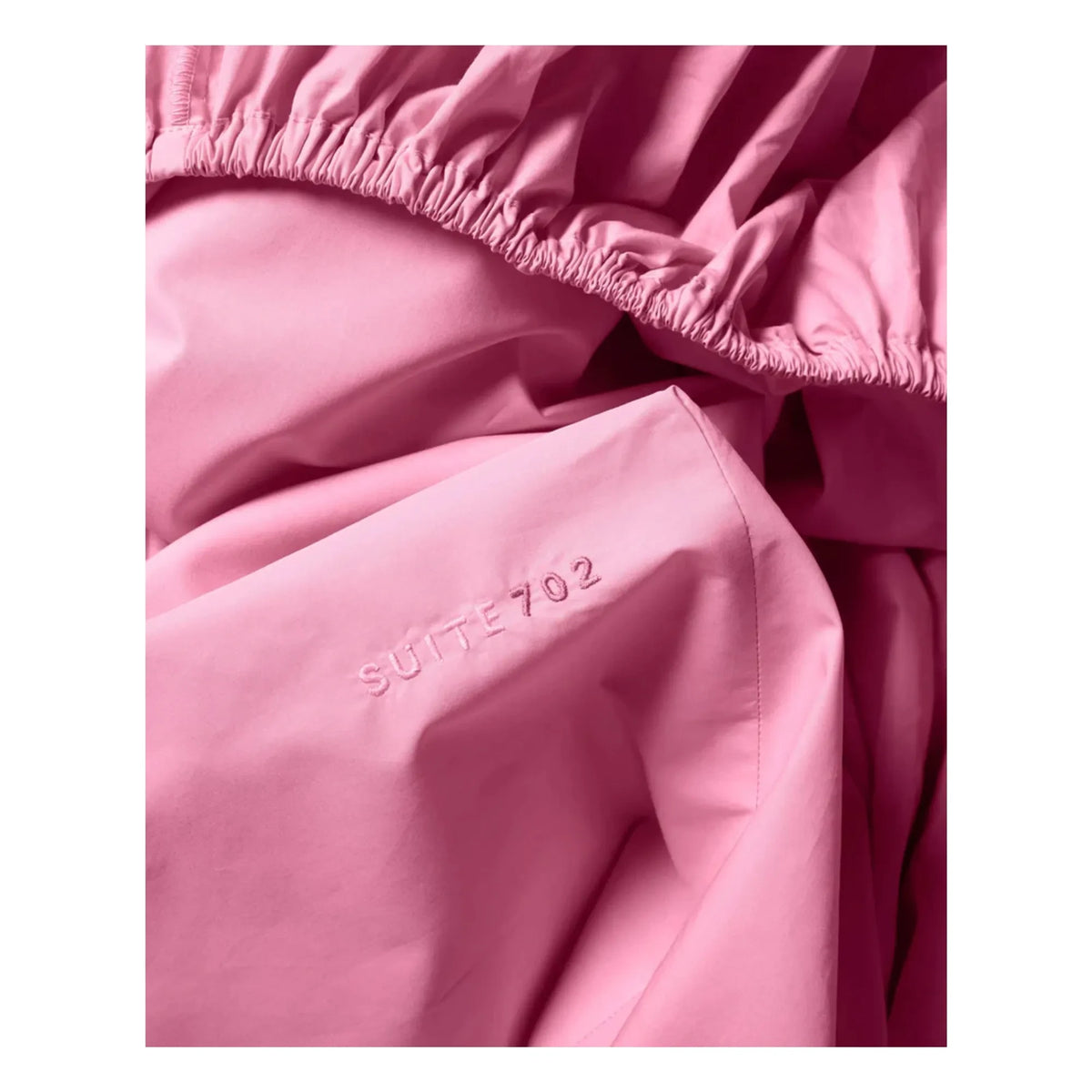Suite 702 - Organic Percale Elastic Fitted Sheet - Pink Candy | Pink