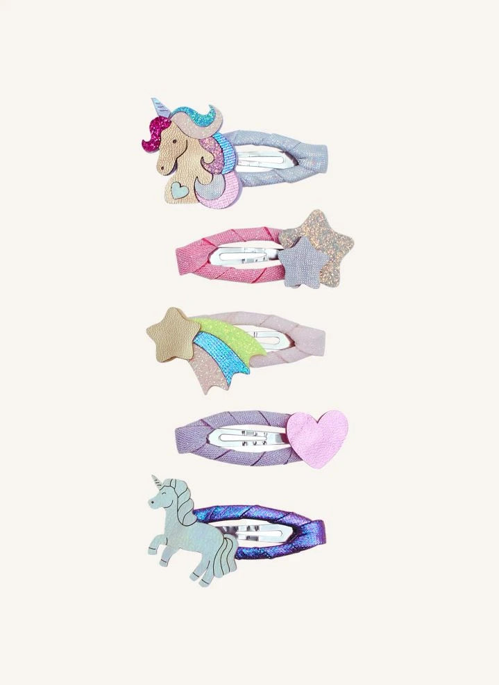 Mimi & Lula - 5-piece Unicorn hair clip set | Pink