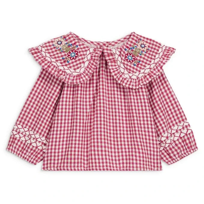 Louise Misha - Clea Check Organic Cotton Blouse