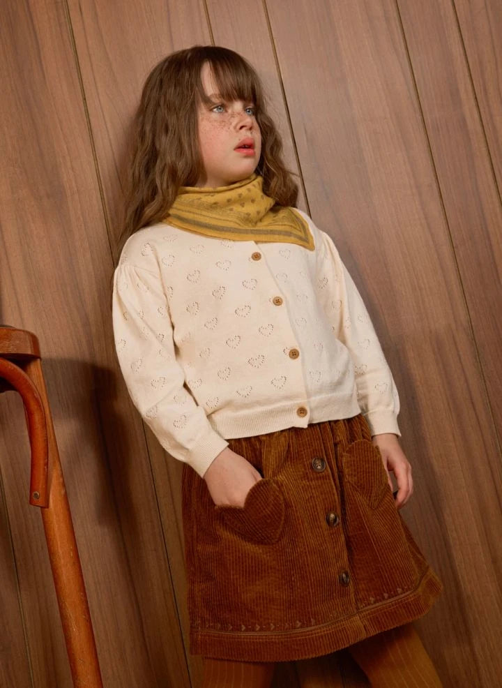 Bonton - Caramel Polka Velvet Skirt