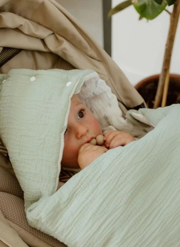 Les Petites Billes - Reversible, Four Seasons Baby Sleeping Bag | Aqua Green