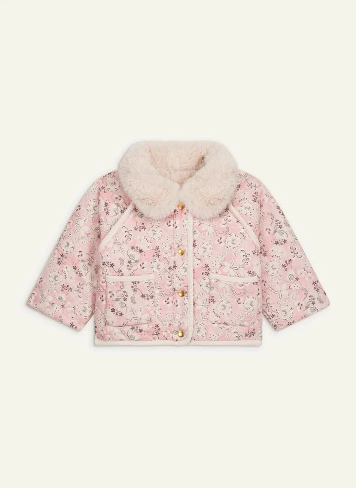 Louise Misha - Dalila Fur Reversible Coat | Pink